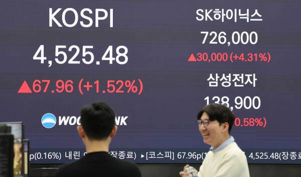 코스피 4,500 고지 넘어 ‘사상 최고치’ 경신