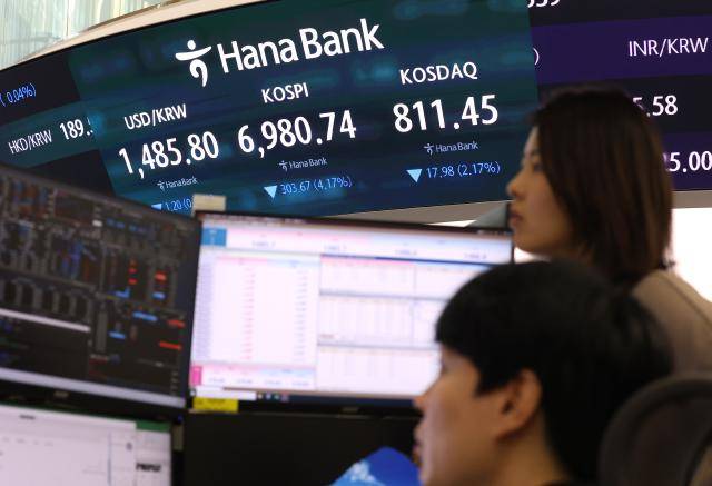 하루 만에 7천피 반납 코스피…한은, 기준금리 연 2.75%로 인상
