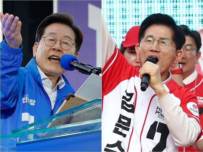 '격전지 수도권' 이재명·김문수 격차 20%p 이상